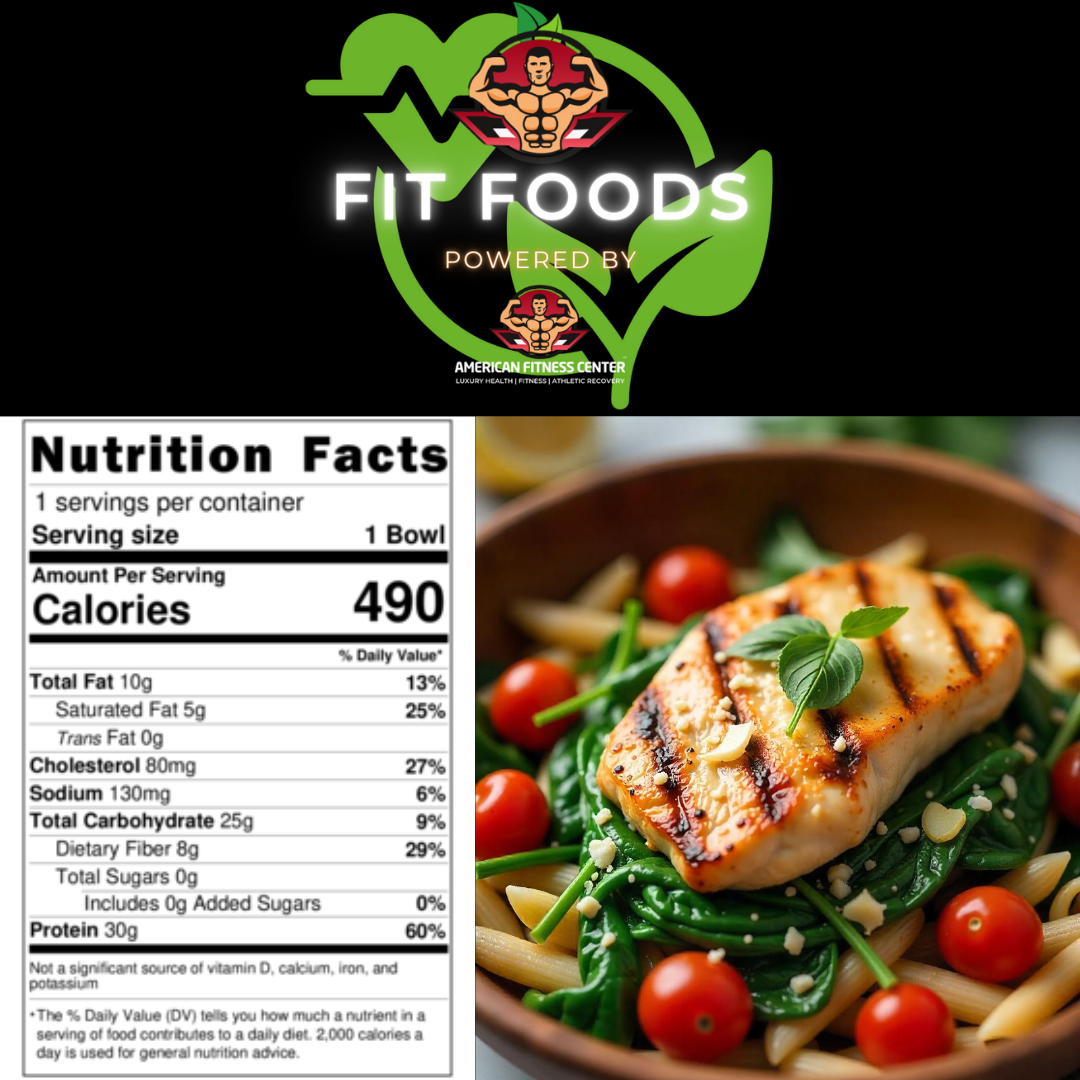 Grilled Chicken & Spinach Whole Wheat Pasta