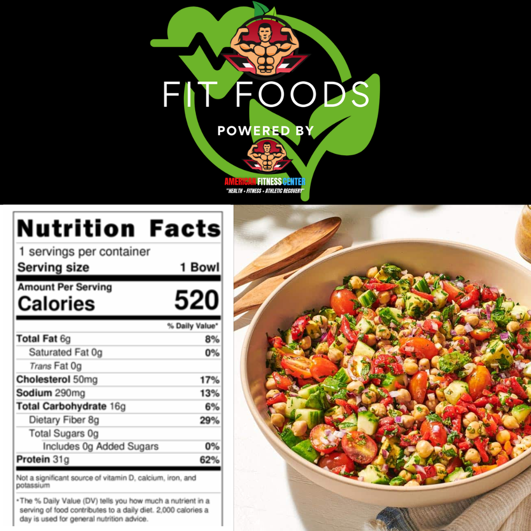 Mediterranean Quinoa Chicken & Crispy Chickpea Salad