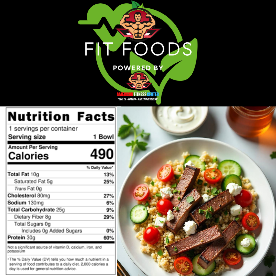 Mediterranean Grilled Lamb & Couscous Bowl - The Health Bar Powered By American Fitness Center