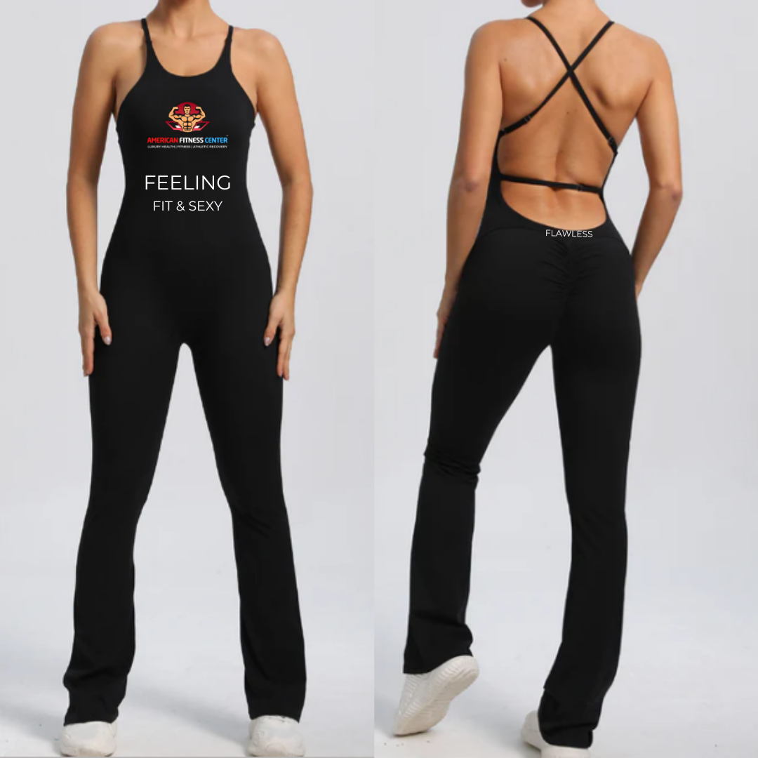Women's "FIT & Sexy" Cross Back Jumpsuit